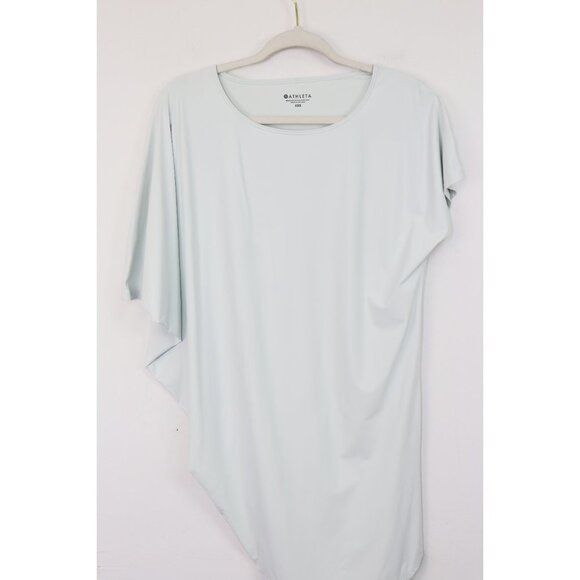 Athleta Sunlover Hilo UPF Dress Asymmetric Scoop Neck‎ Short Sleeve Spring Mint - Picture 5 of 8